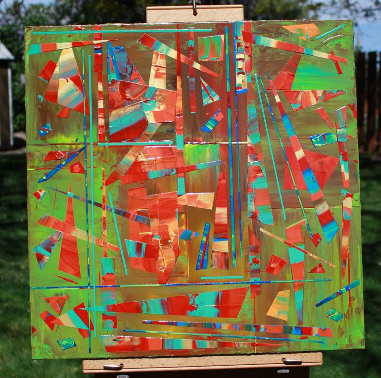 Original Abstract Geometric Painting by Robert Lynn