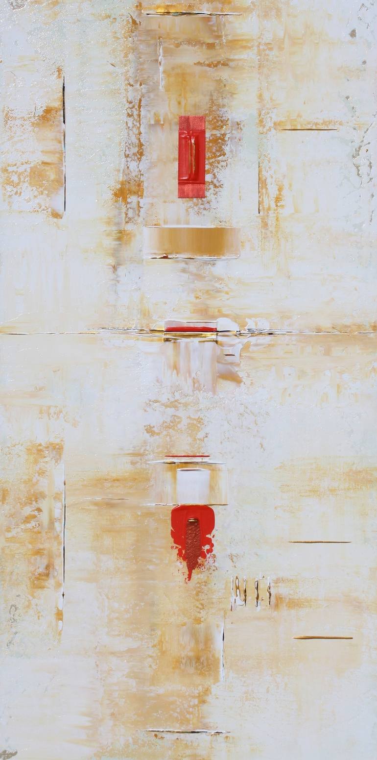 Abstract Red Ochre Patterns Painting by Robert Lynn | Saatchi Art