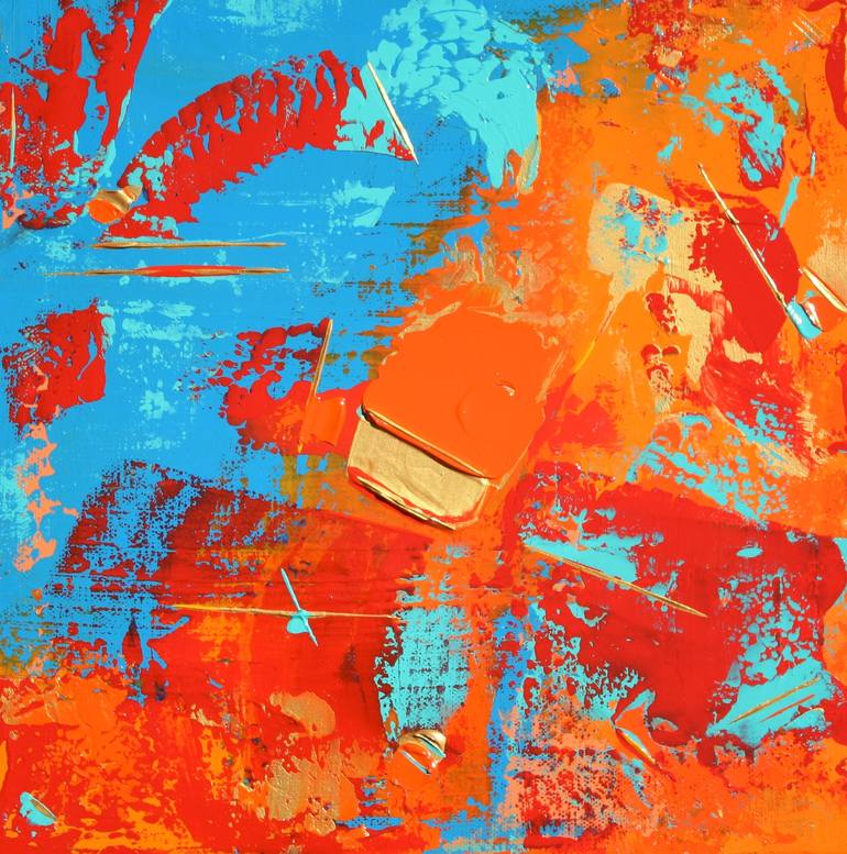 Abstract Red Orange Teal Patterns Painting By Robert Lynn Saatchi Art   6487451 HSC00001 7 