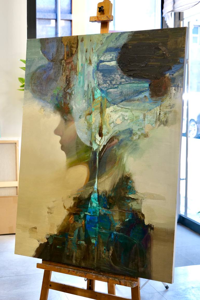 Original Abstract Expressionism Women Painting by Taeil Kim