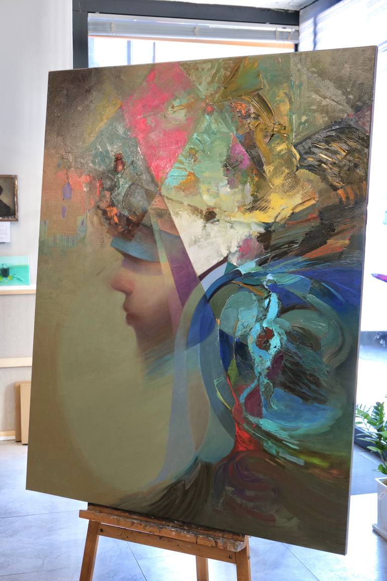 Original Abstract Expressionism Women Painting by Taeil Kim