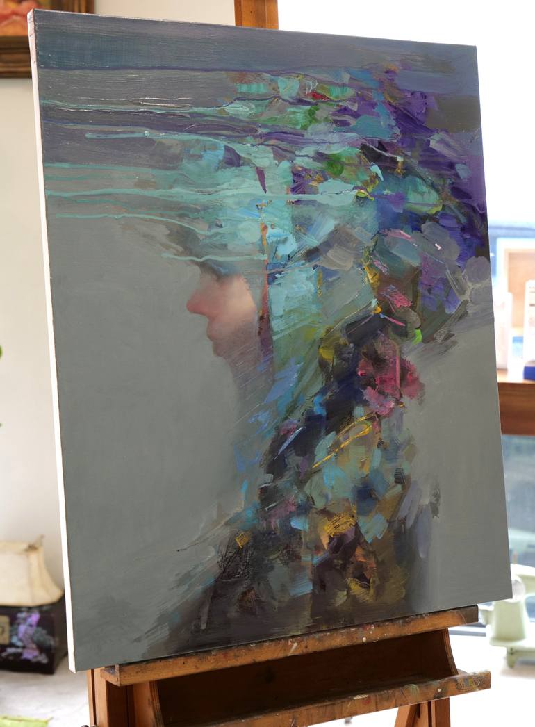 Original Abstract Expressionism Women Painting by Taeil Kim