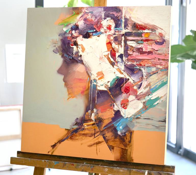 Original Abstract Expressionism Women Painting by Taeil Kim