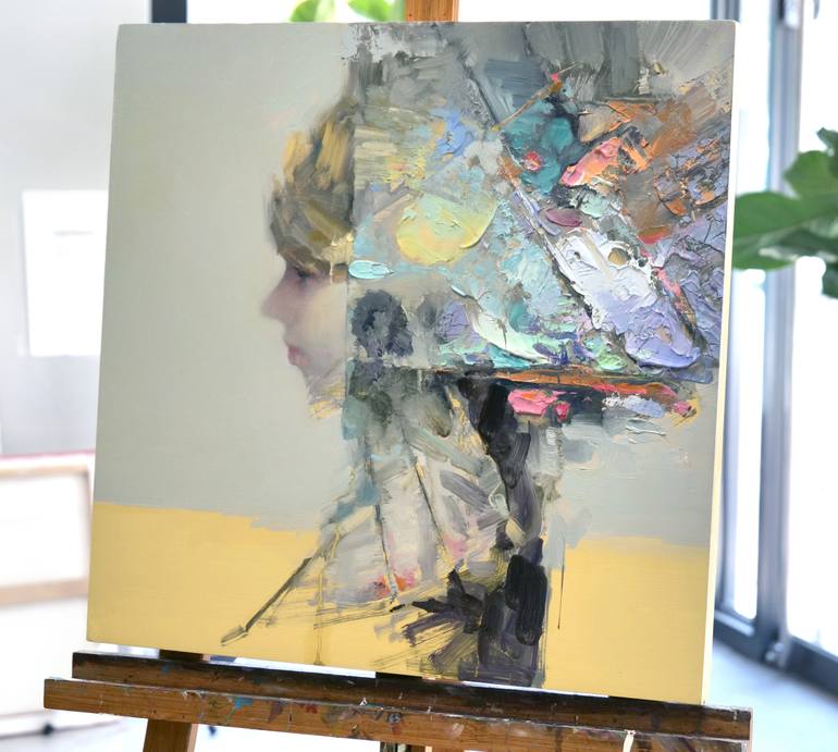 Original Abstract Expressionism Women Painting by Taeil Kim