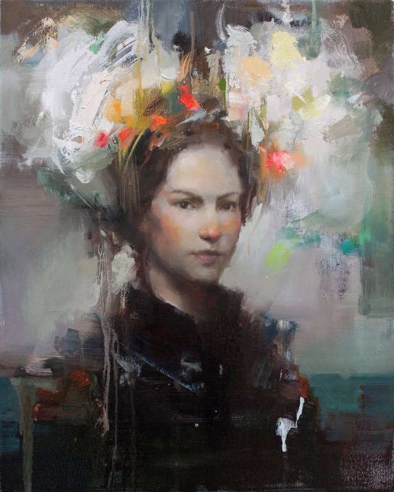 A woman in black Painting by Taeil Kim | Saatchi Art