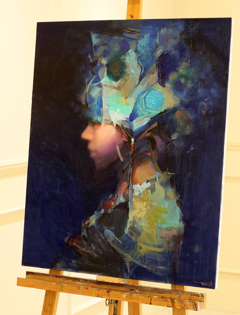 Original Abstract Expressionism Portrait Painting by Taeil Kim