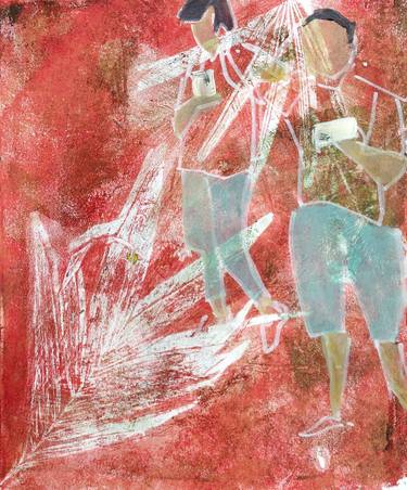Print of Abstract Expressionism People Mixed Media by Shuk Yee Veronica Lam