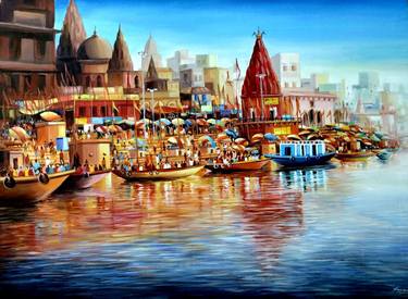 Original Impressionism Cities Paintings by Samiran Sarkar