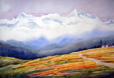 Beauty of Himalaya Landscape & Flower Valley-Watercolor on Paper thumb