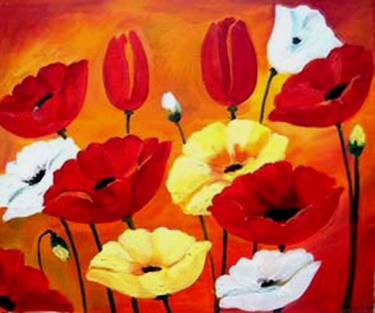 Print of Realism Floral Paintings by Samiran Sarkar