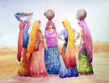 Print of Realism Rural life Paintings by Samiran Sarkar