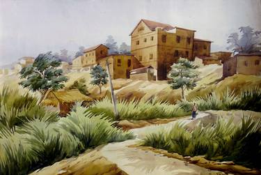 Village Scene-Landscape Painting thumb