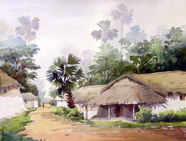 Original Realism Rural life Paintings by Samiran Sarkar