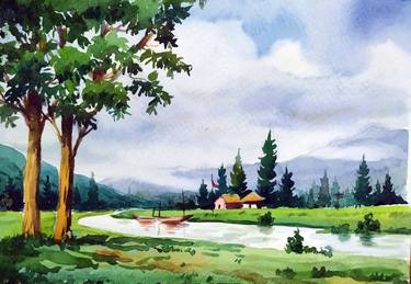 Original Fine Art Landscape Paintings by Samiran Sarkar