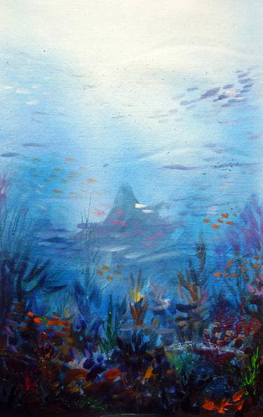 Under the Sea  (Abstract)-Acrylic on Canvas Painting thumb
