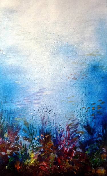 Under the Sea  (Abstract)-Acrylic on Canvas Painting thumb