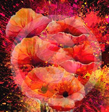 Print of Abstract Floral Digital by Samiran Sarkar
