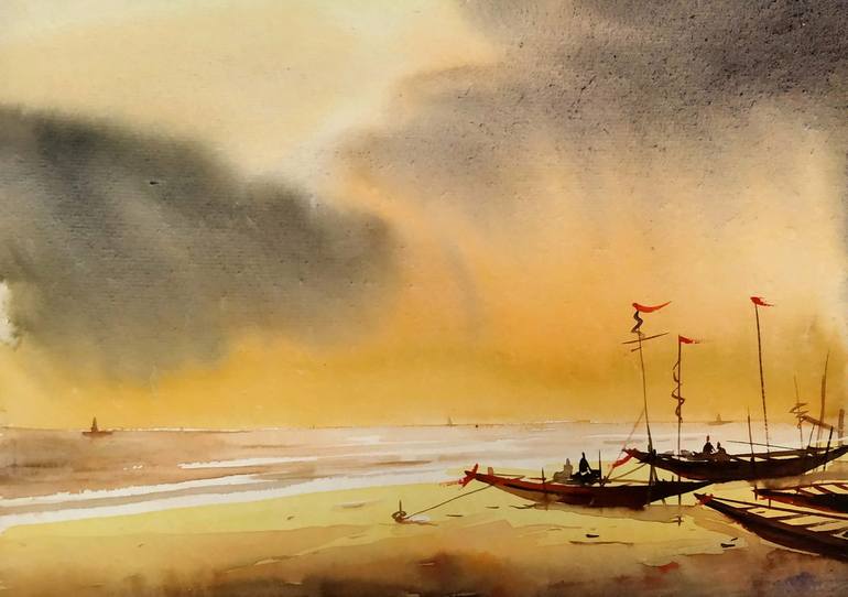 Print of Fine Art Landscape Paintings by Samiran Sarkar