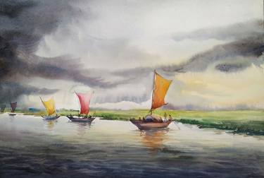 Original Fine Art Landscape Paintings by Samiran Sarkar