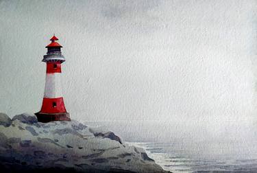lighthouse- watercolor on paper thumb