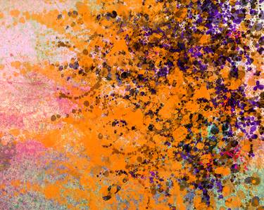 Splash Abstract Autumn Painting - Digital Painting with Acrylic touch on Canvas. thumb
