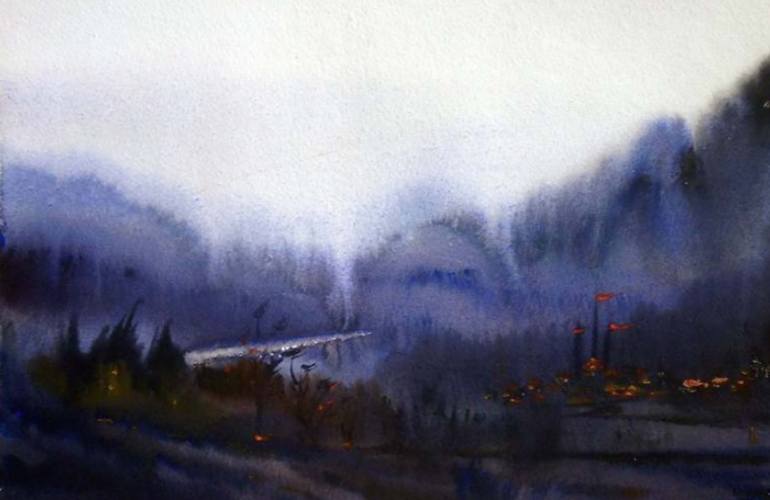 Print of Realism Landscape Paintings by Samiran Sarkar