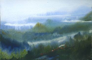 Morning Mysterious Himalaya - Watercolor Paintng thumb