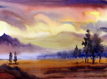 Print of Fine Art Landscape Paintings by Samiran Sarkar