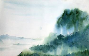 Morning Himalaya  - Watercolor on Paper thumb
