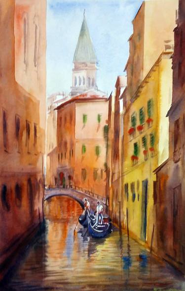 Morning Venice Canals - Watercolor Painting thumb