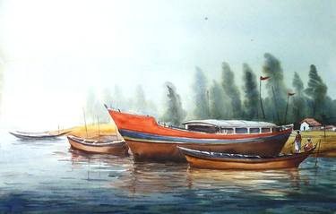 Print of Realism Landscape Paintings by Samiran Sarkar