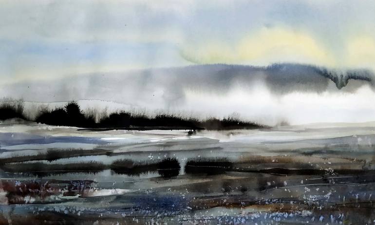 abstract watercolor landscape