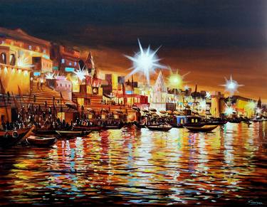 Original Impressionism Cities Paintings by Samiran Sarkar