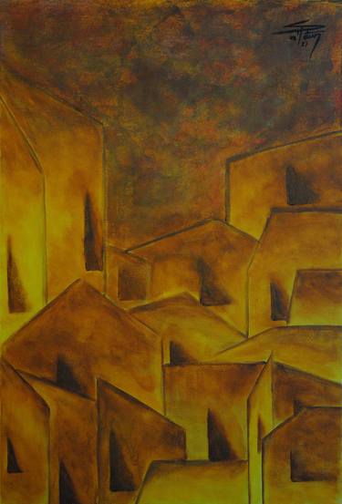 Original Abstract Architecture Paintings by Paun Stefan