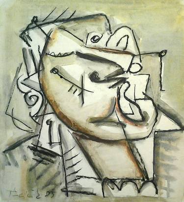 Original Cubism People Paintings by Lubomir Tkacik