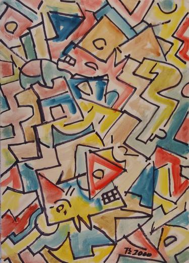 Print of Cubism Abstract Paintings by Lubomir Tkacik