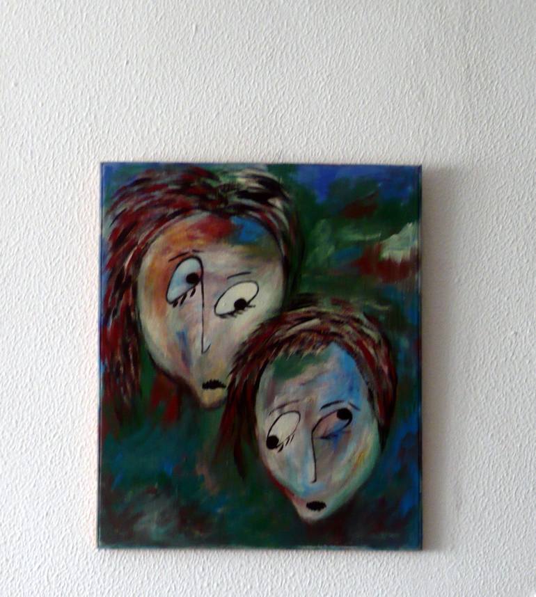 Original People Painting by Concha Flores Vay