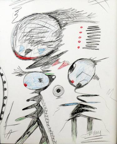 Original Expressionism Children Drawings by Concha Flores Vay