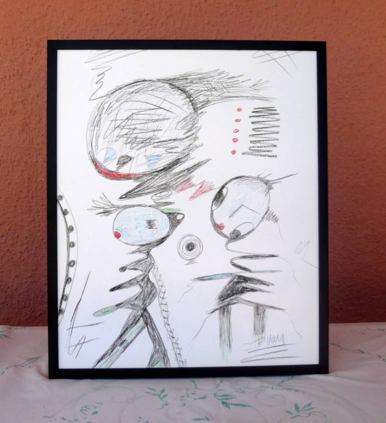 Original Expressionism Children Drawing by Concha Flores Vay