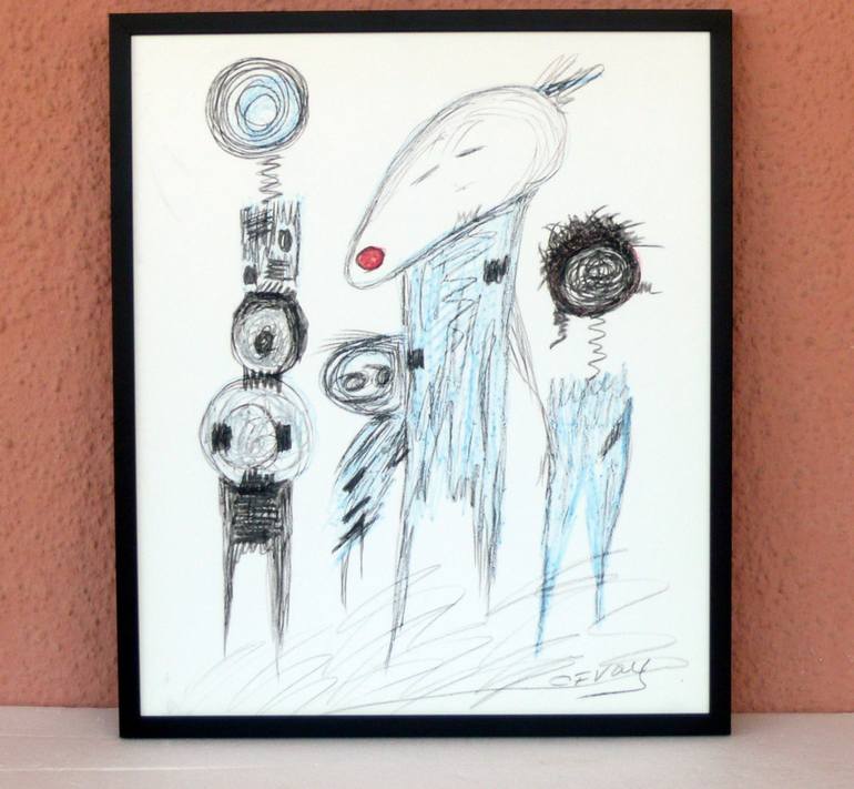 Original Expressionism Children Drawing by Concha Flores Vay