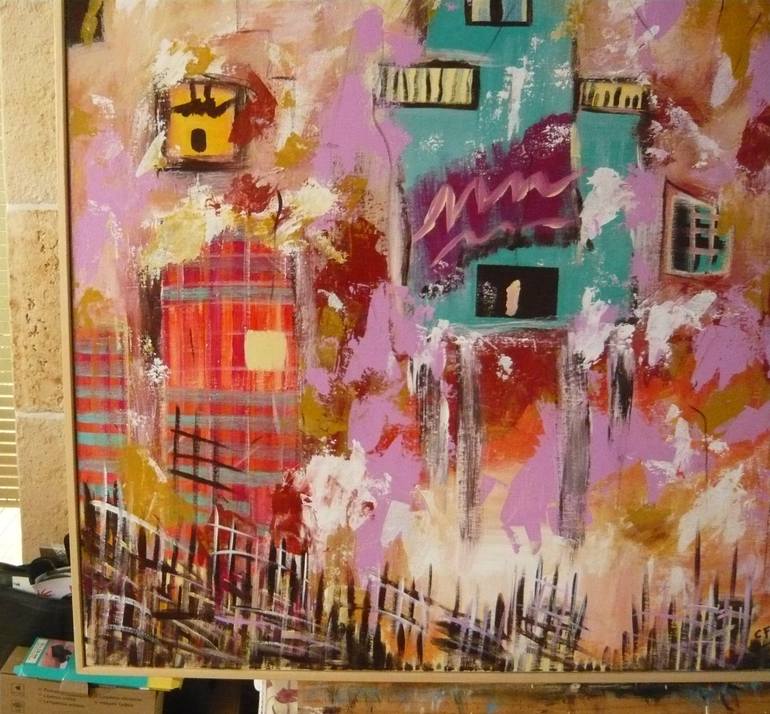 Original Abstract Expressionism Fantasy Painting by Concha Flores Vay