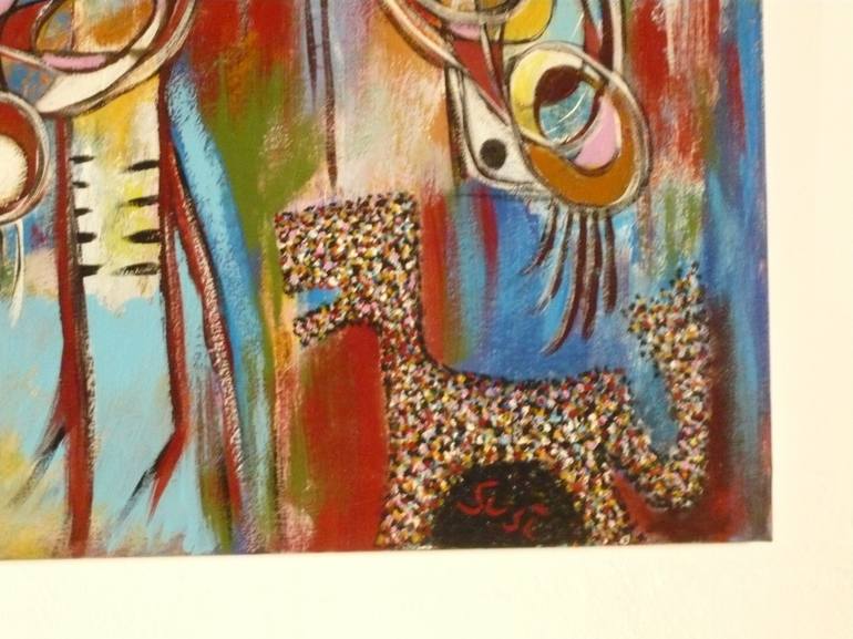 Original Abstract Expressionism Animal Painting by Concha Flores Vay