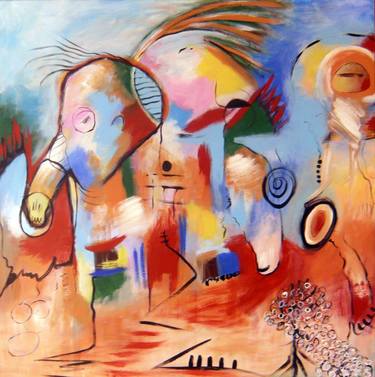 Original Abstract People Paintings by Concha Flores Vay