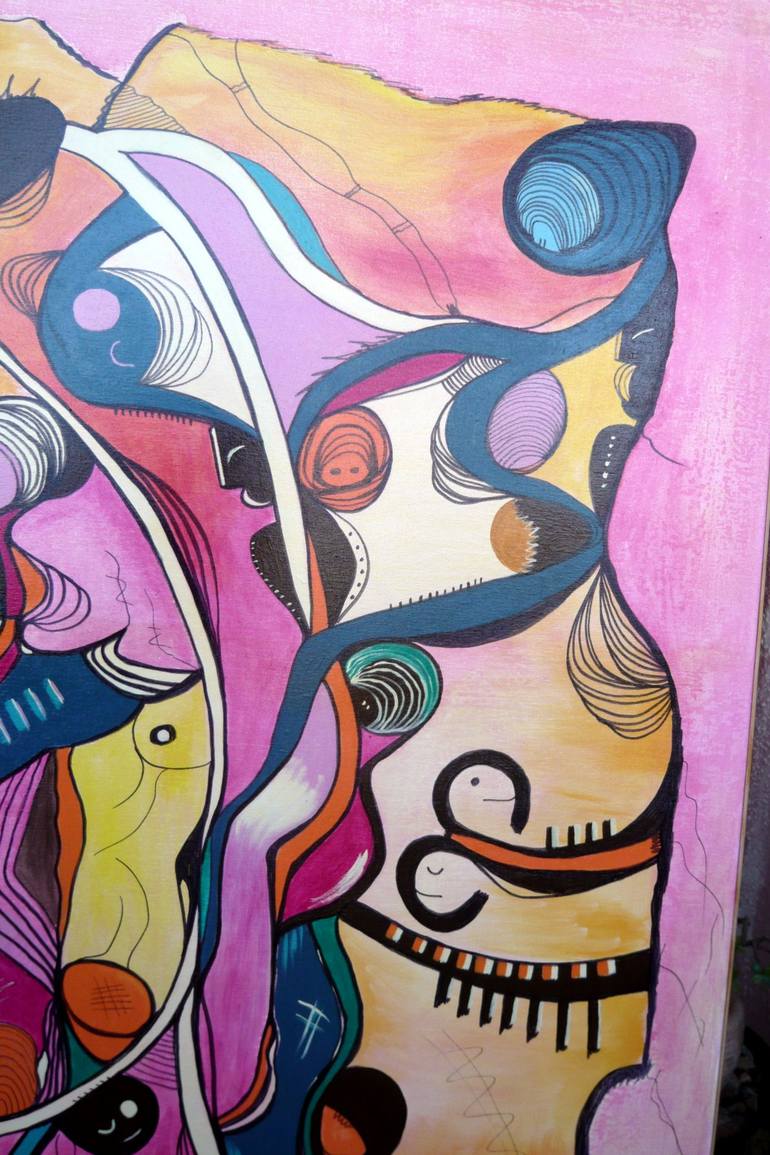 Original Abstract Expressionism Fantasy Painting by Concha Flores Vay