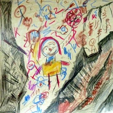 Original Abstract Expressionism Children Drawings by Concha Flores Vay