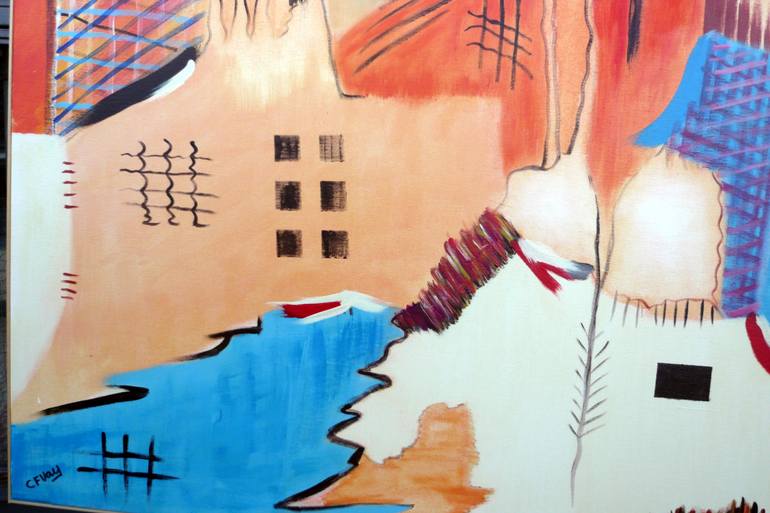 Original Abstract Expressionism Fantasy Painting by Concha Flores Vay