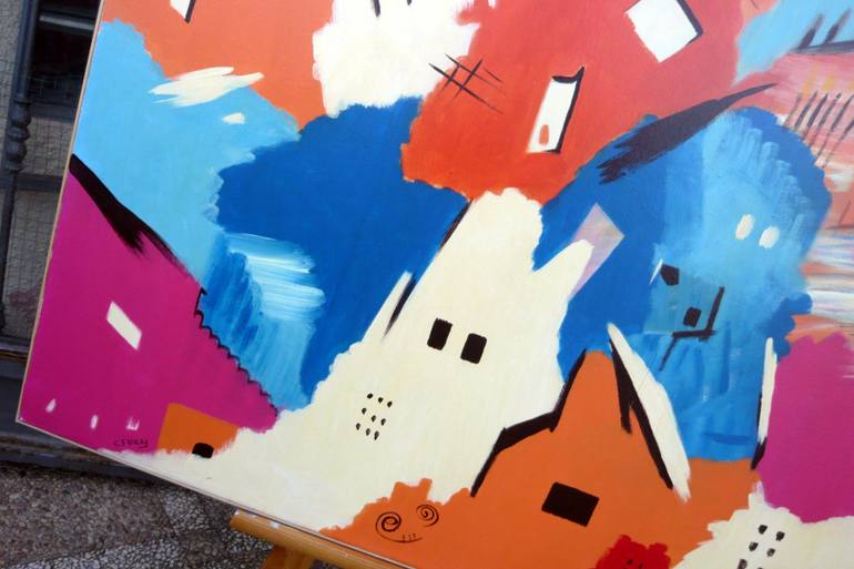 Original Abstract Expressionism Fantasy Painting by Concha Flores Vay