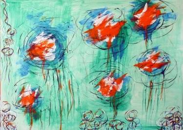 Original Abstract Expressionism Floral Paintings by Concha Flores Vay