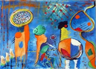 Original Abstract Expressionism People Paintings by Concha Flores Vay