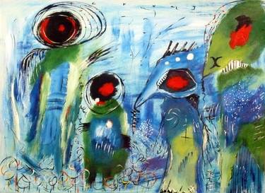 Original Abstract Expressionism People Paintings by Concha Flores Vay